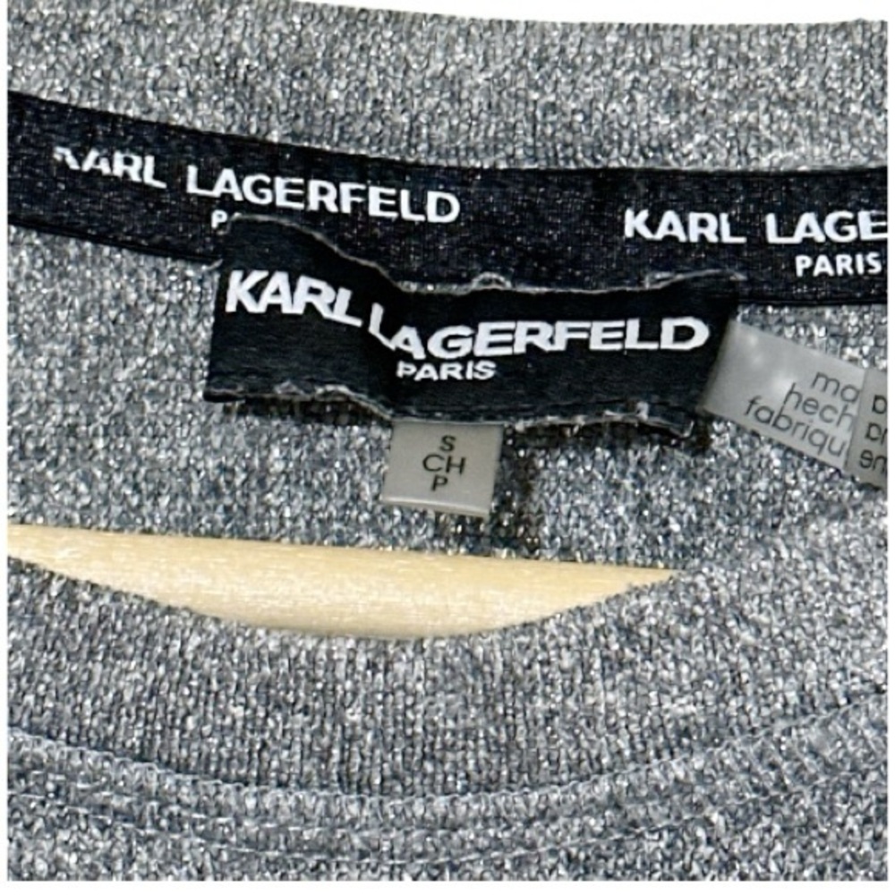 Karl Lagerfeld Textured Gray Top - Picture 4 of 7